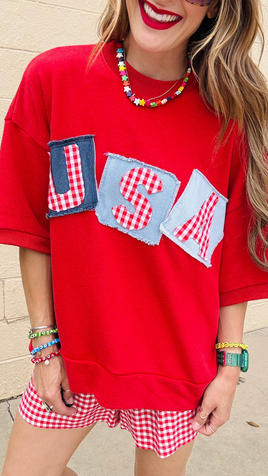 Patriotic Patchwork Sweatshirt