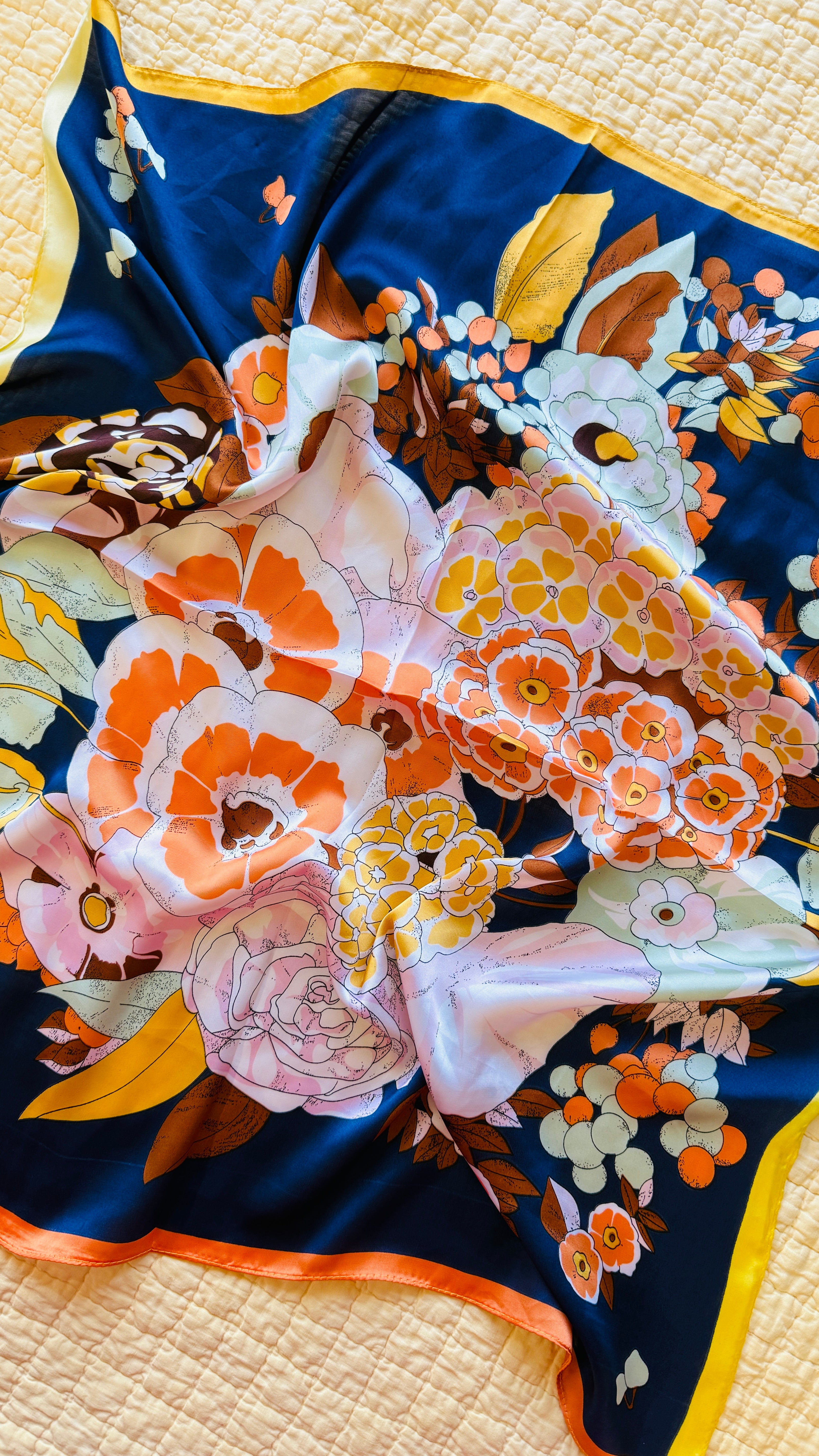 Fall Blooms Satin Scarf