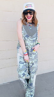 Free Spirit Patchwork Overalls- Camo