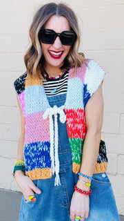 Prism Patchwork Tie-Front Vest