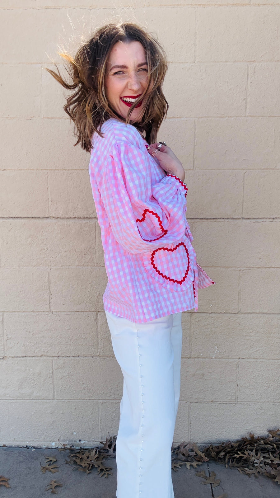 Lover Girl Gingham & Hearts Top