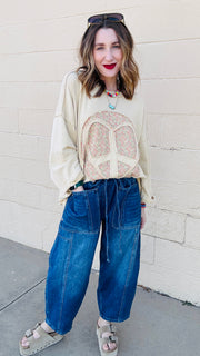 Boho Peace Patch Tee-Dijon