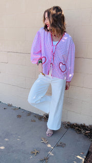 Lover Girl Gingham & Hearts Top