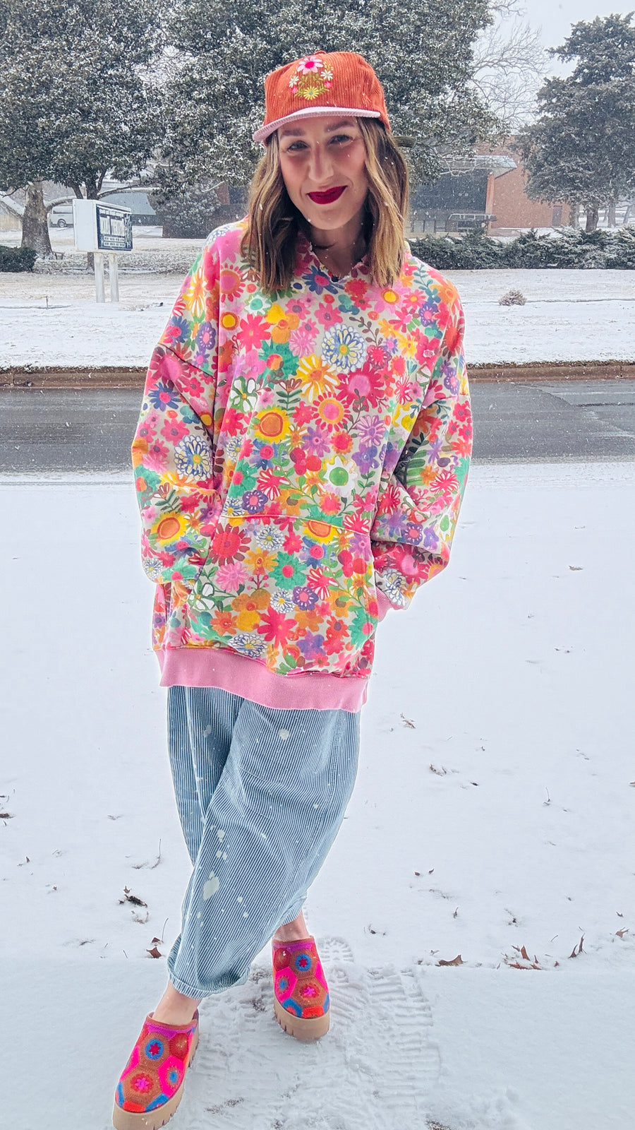 Blossom Breeze Hoodie-Pink