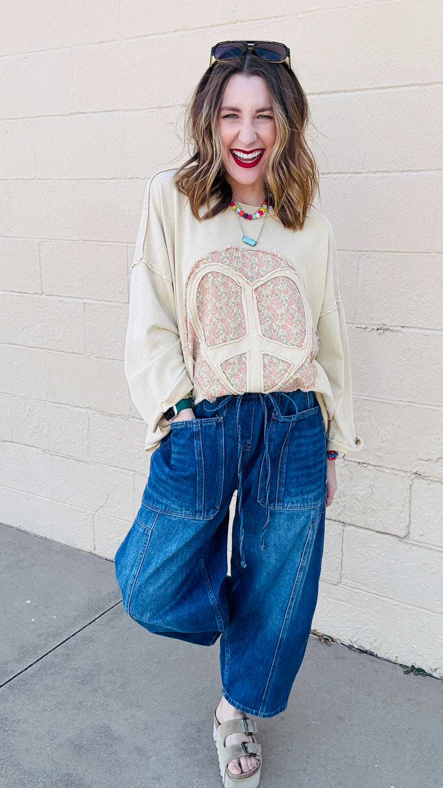 Boho Peace Patch Tee-Dijon