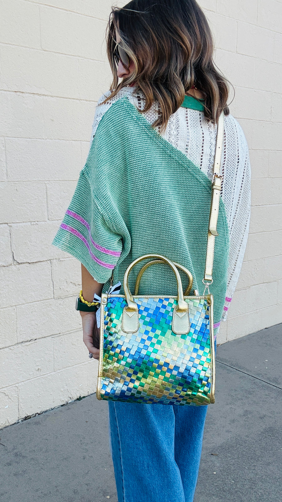 For the Bold, the Beautiful, Green Woven Tote