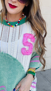 Vintage Varsity Lace Top