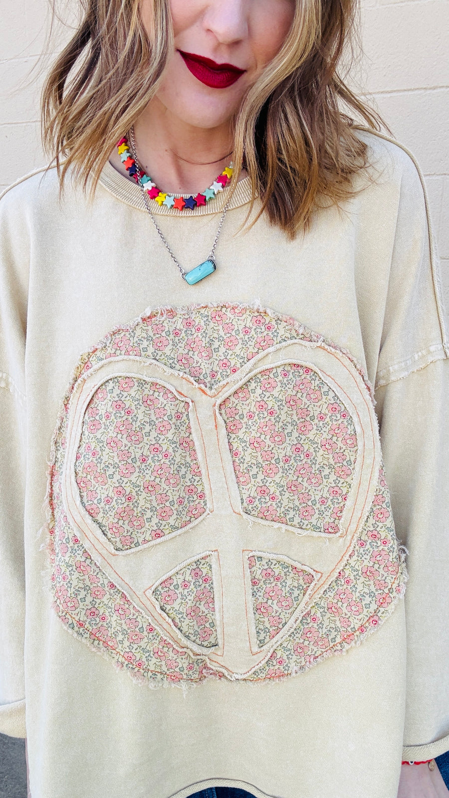 Boho Peace Patch Tee-Dijon