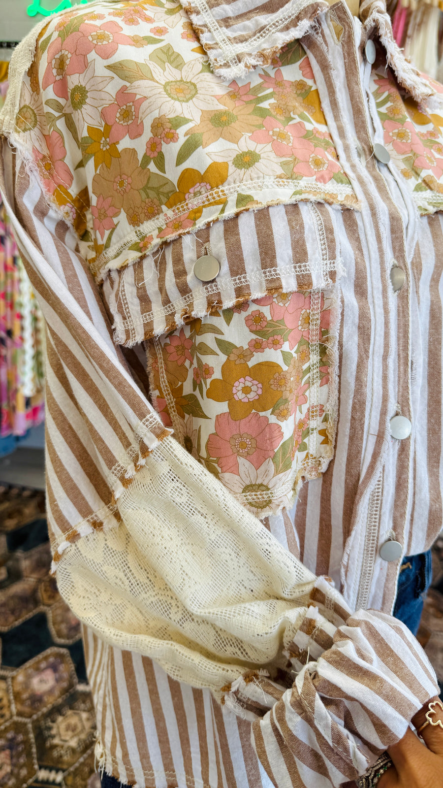 Savannah Bloom Striped Shirt