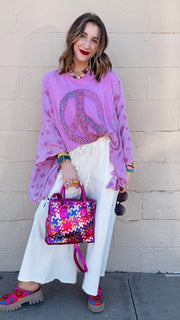 For the Bold, the Beautiful, Fuchsia Woven Tote