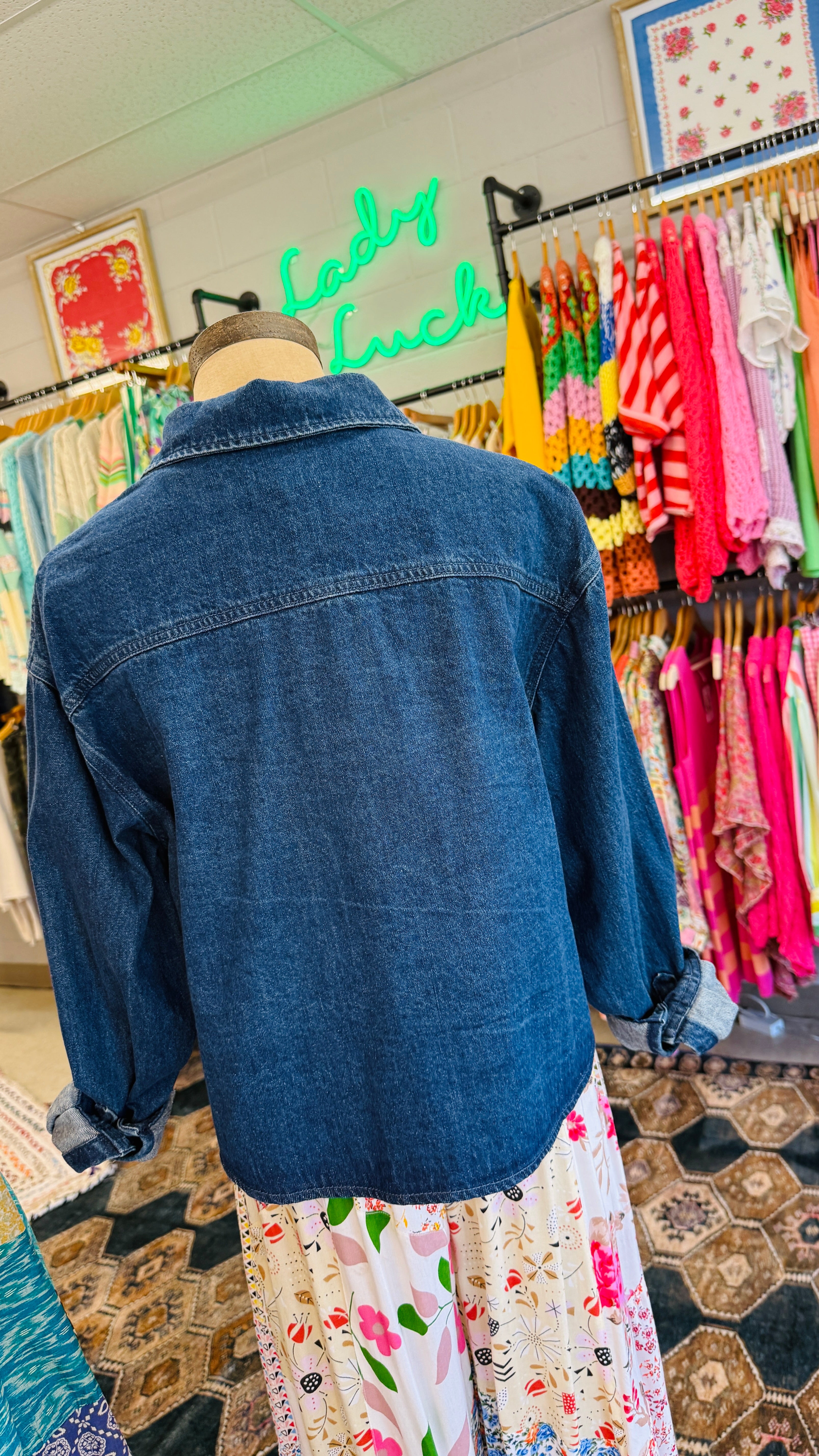 City Chic Cropped Denim Shirt