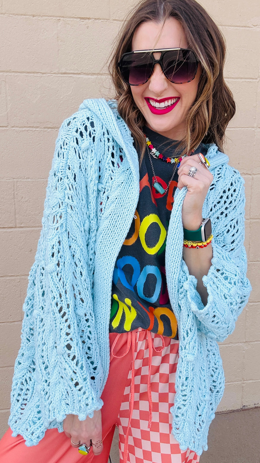 Skyline Breeze Crochet Cardigan-Baby Blue
