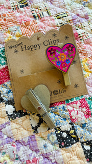 Floral Heart Magnetic Clips