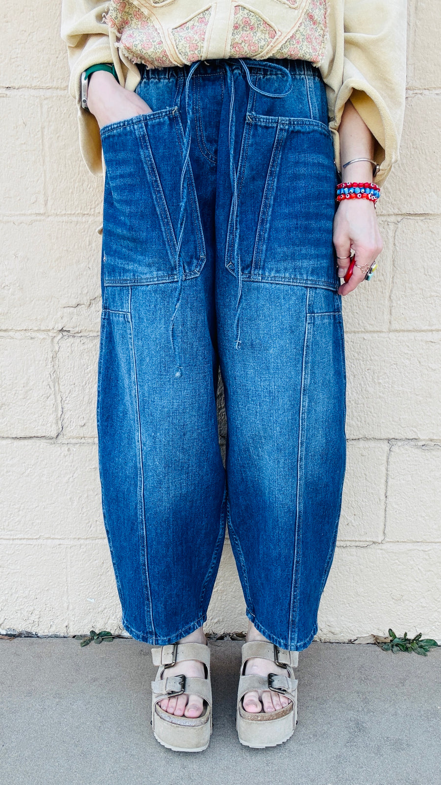 Urban Chic Cropped Tie-Waist Jeans