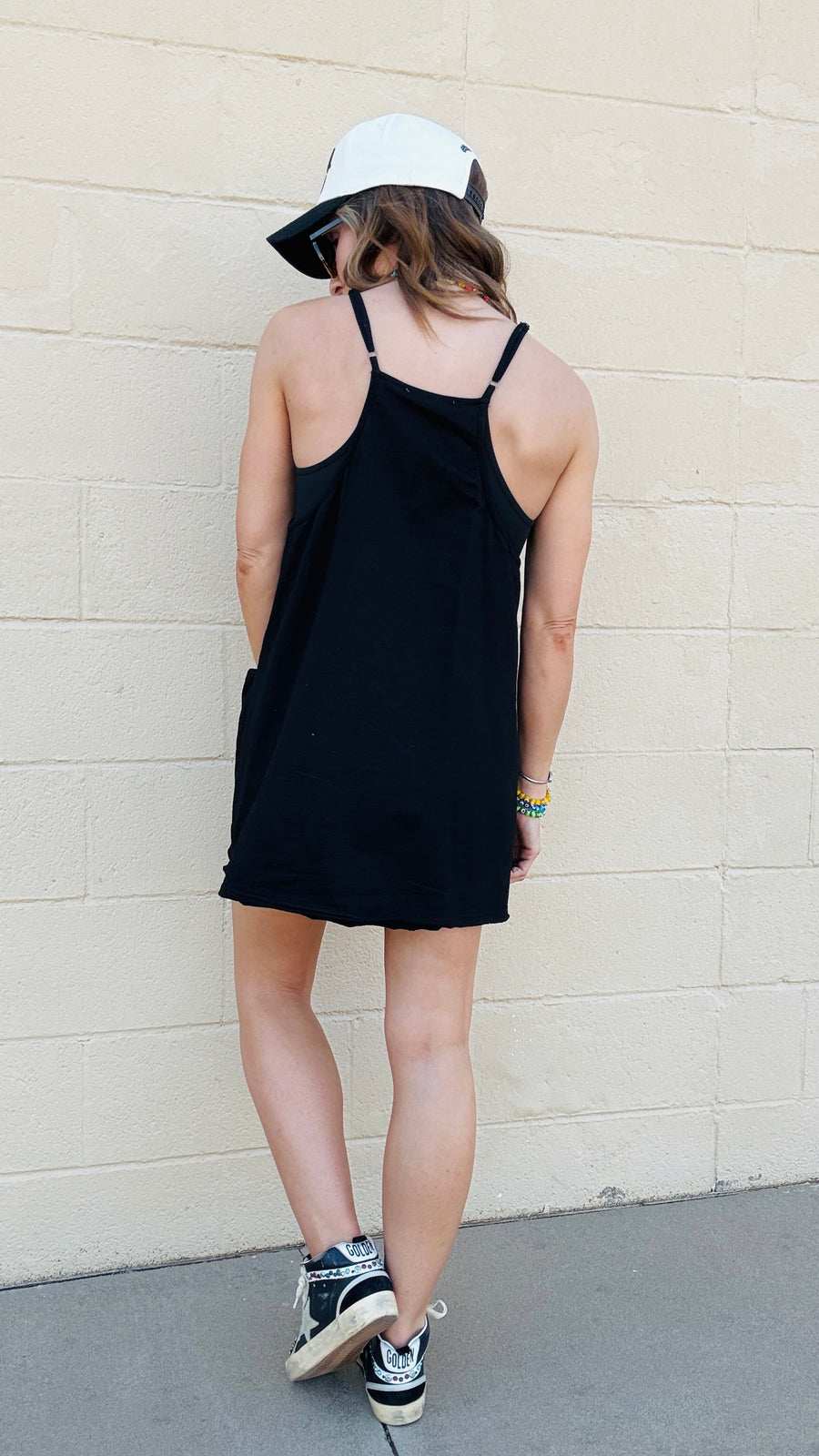 Effortless Charm Knit Romper Dress-Black