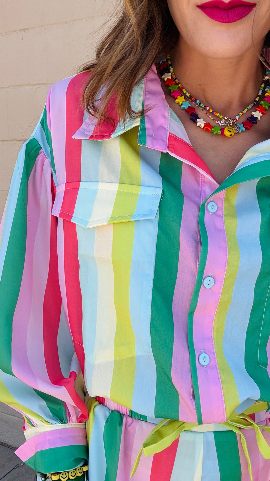 Fun In The Sun Striped Romper- Multicolor