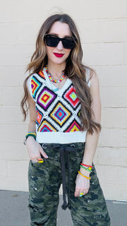 Colorburst Crochet Vest