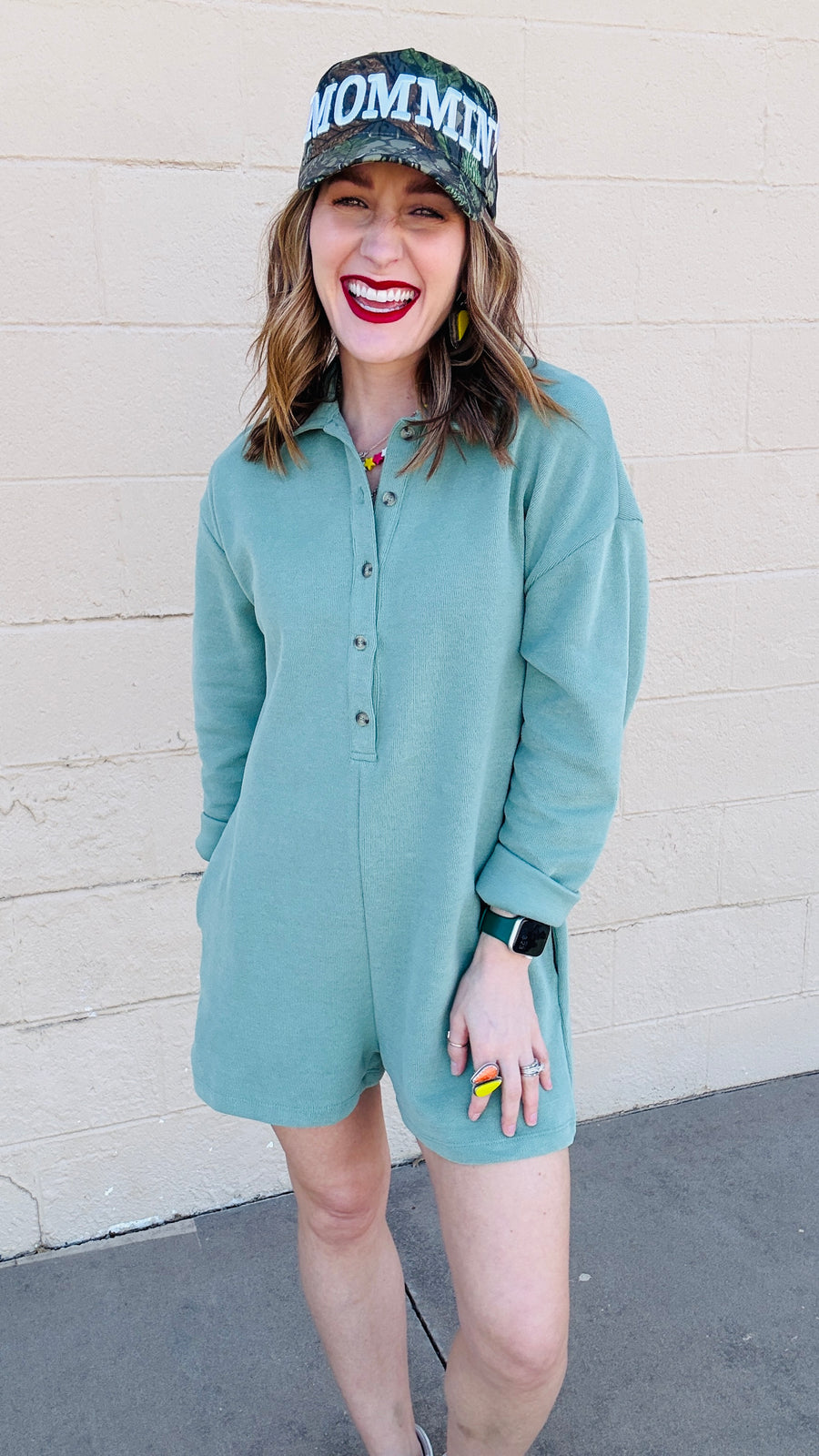 Pistachio Breeze Knit Romper