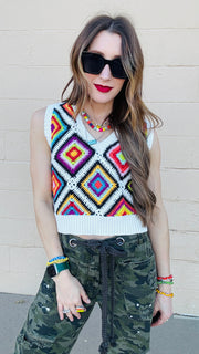 Colorburst Crochet Vest