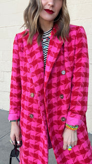 Pinkalicious Houndstooth Longline Jacket