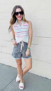 Starry Stripes Sleeveless Sweater