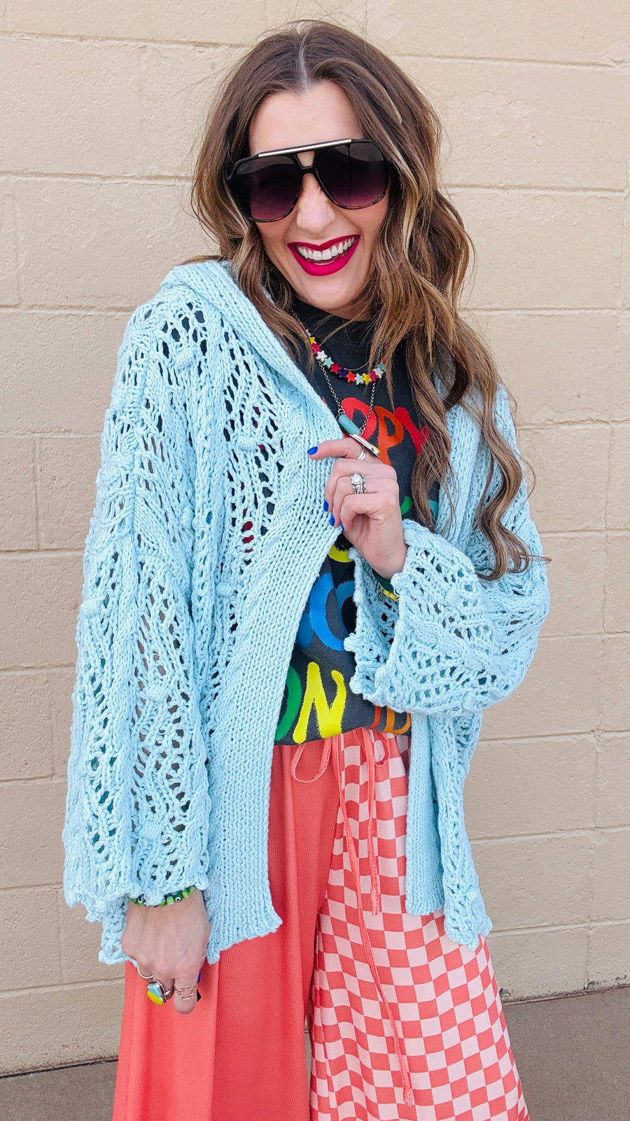 Skyline Breeze Crochet Cardigan-Baby Blue