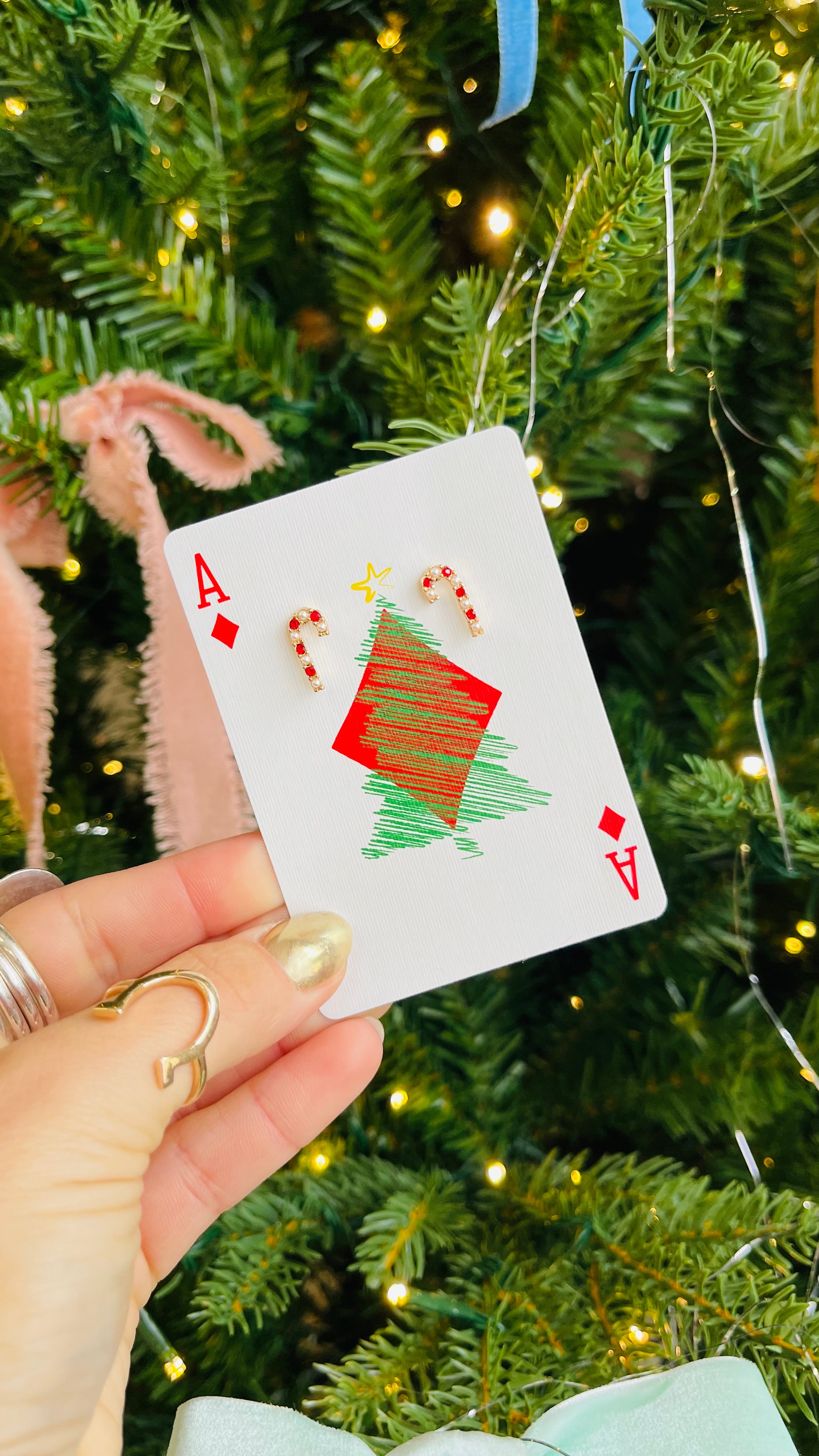 Candy Cane Christmas Earrings