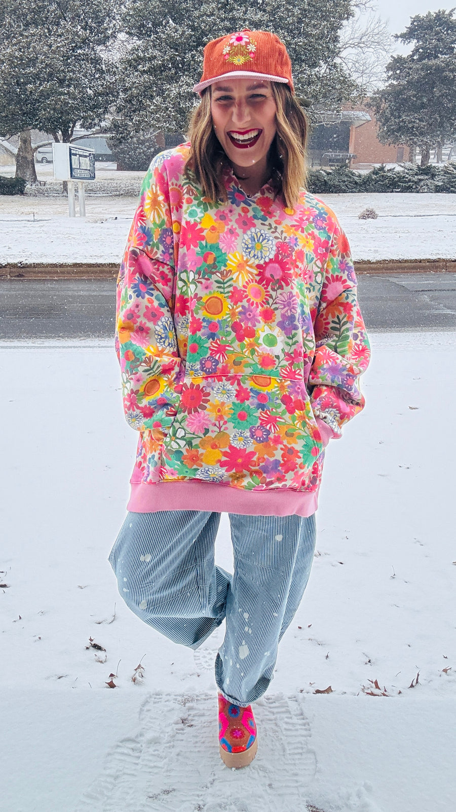 Blossom Breeze Hoodie-Pink