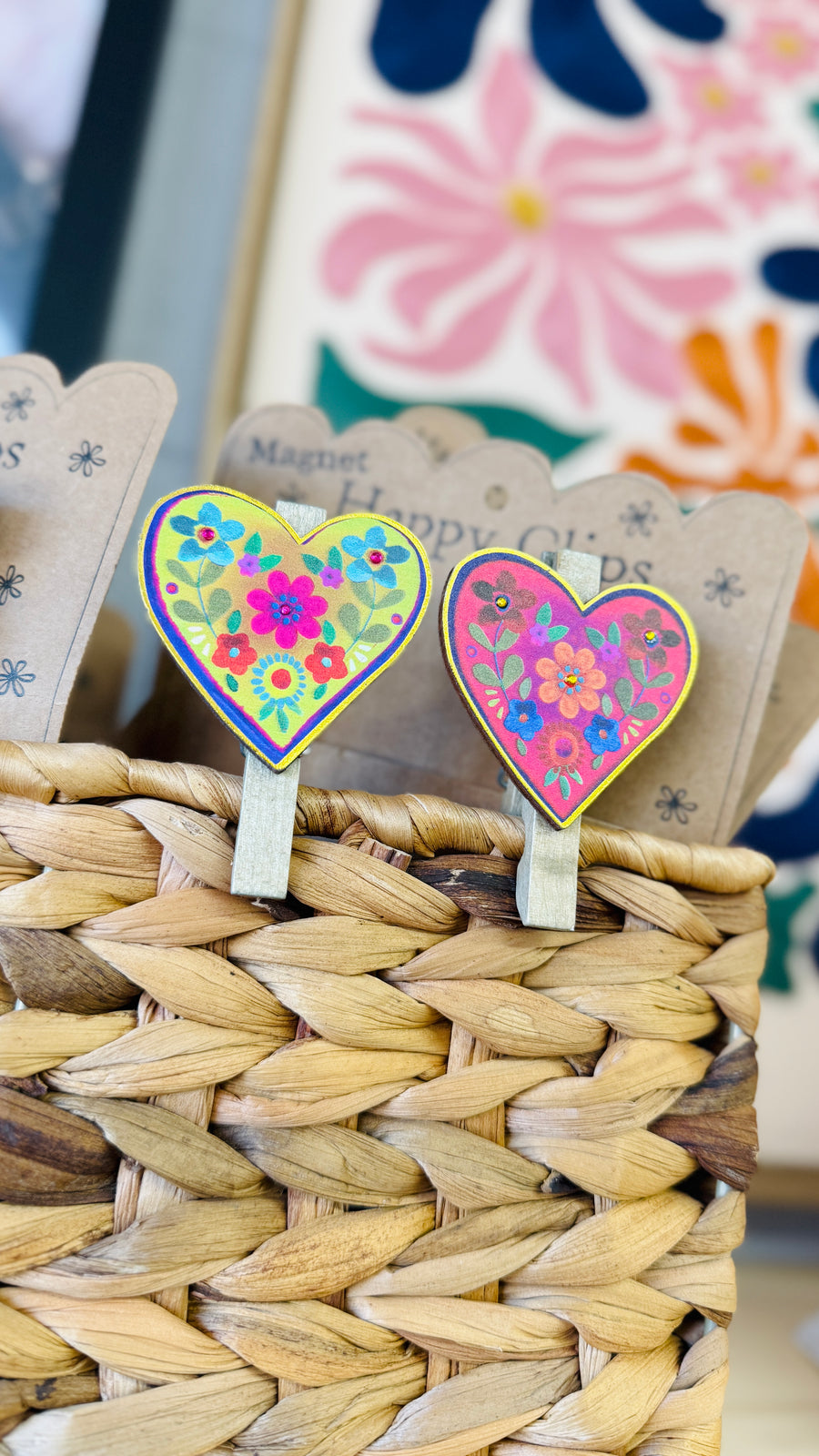 Floral Heart Magnetic Clips