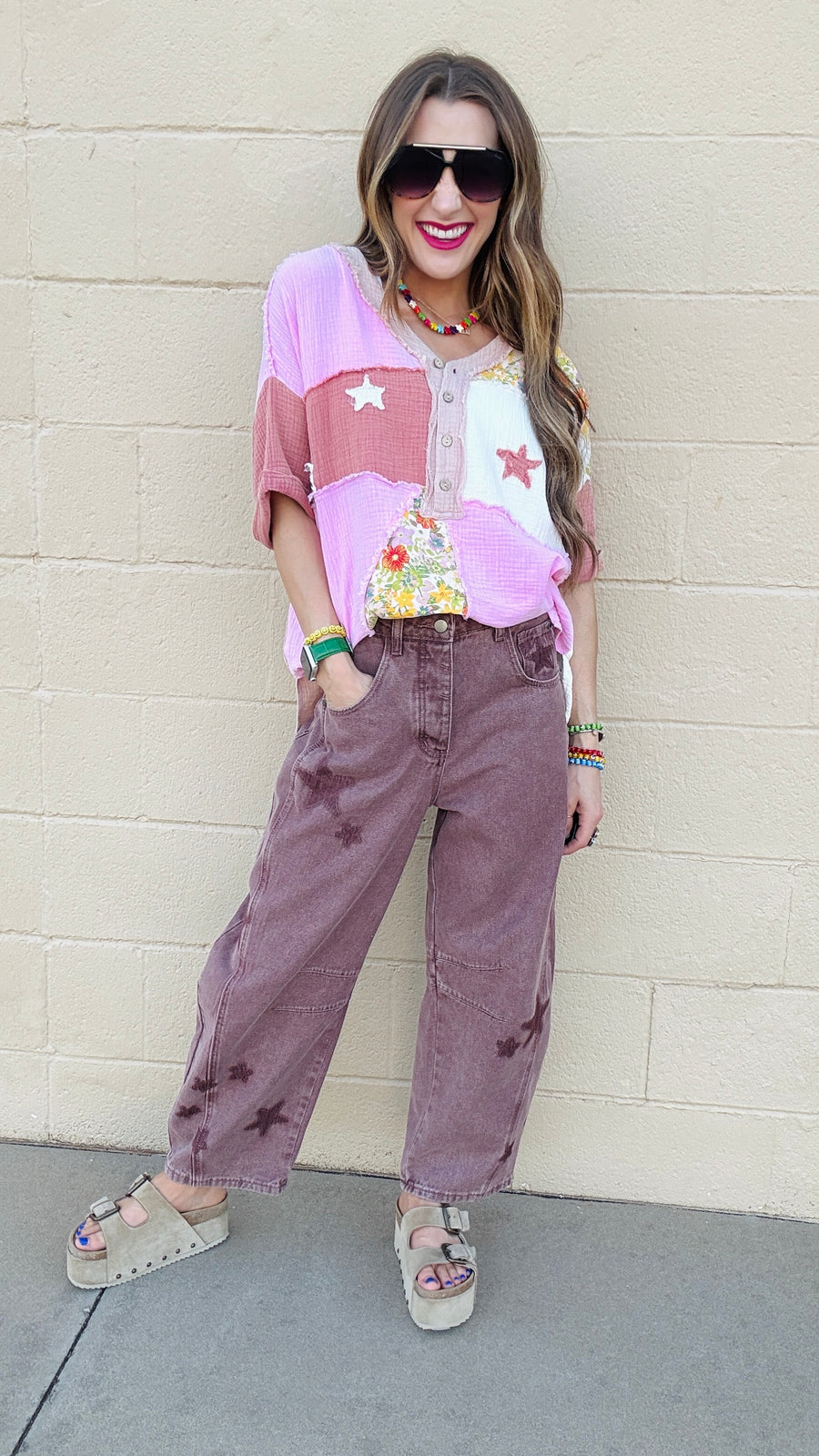 Starlit Bloom Gauze Top