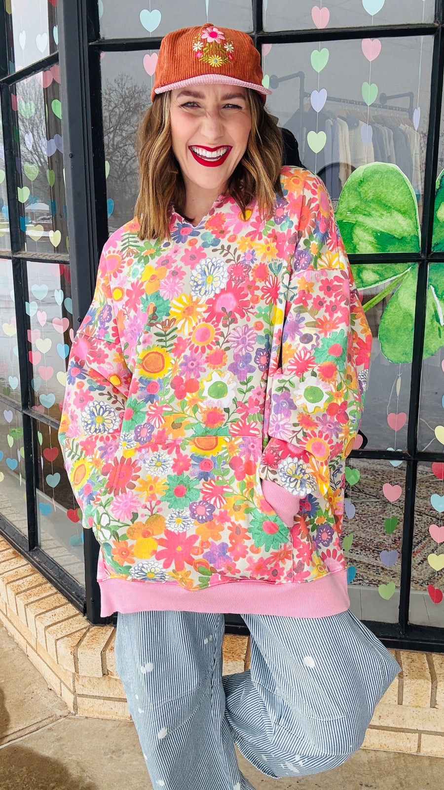 Blossom Breeze Hoodie-Pink