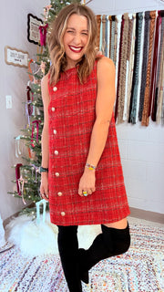 Mrs. Claus Tweed Mini Dress