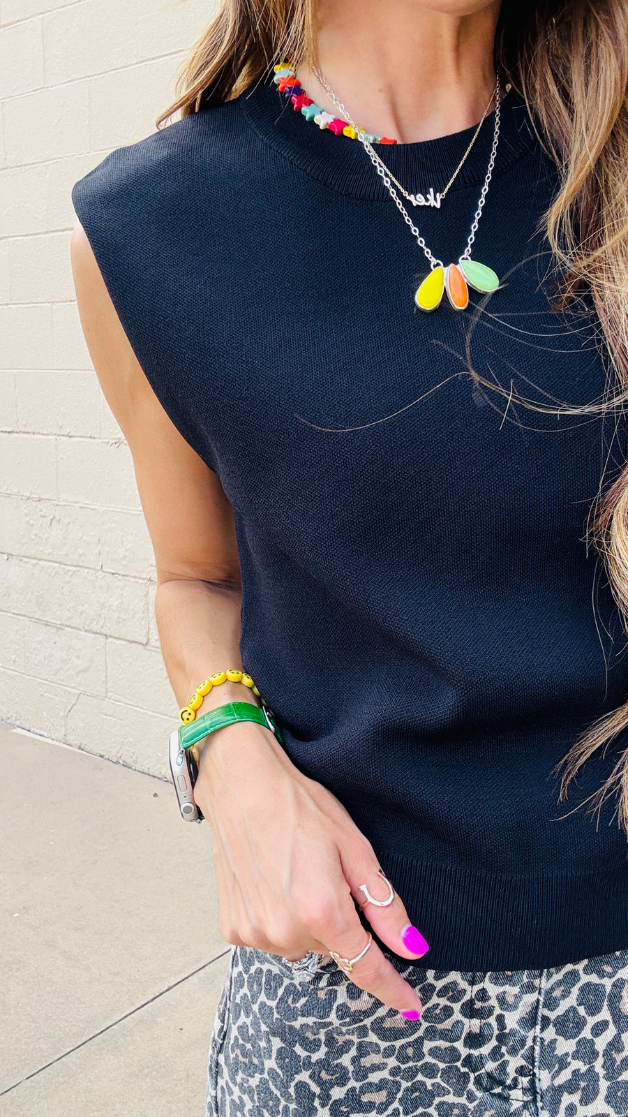 Classic Black Cap Sleeve Knit Top