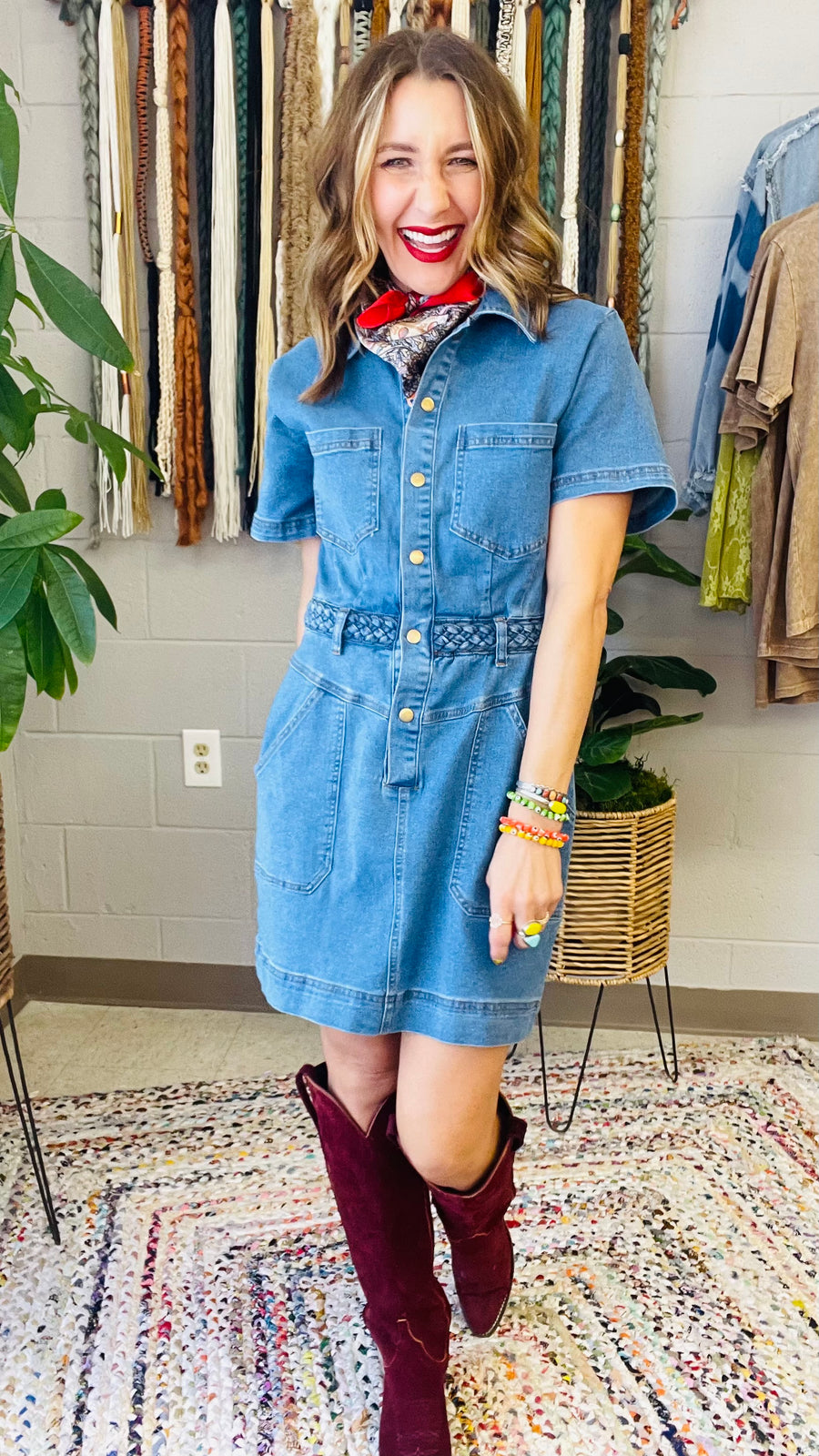 Cheyenne Button Up Denim Mini Dress