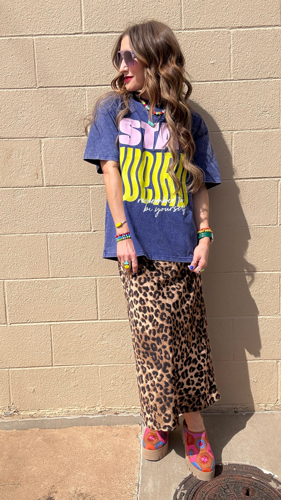 Stay Weird Acid Wash Tee