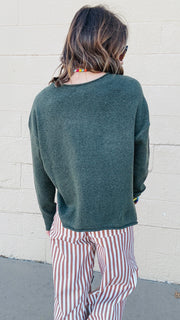 Favorite Exposed Seam Sweater- Olive