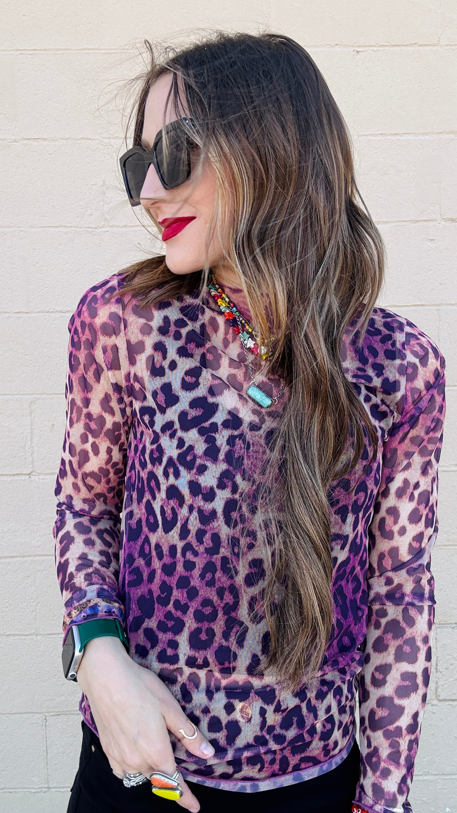 Fierce Allure Leopard Top-Magenta