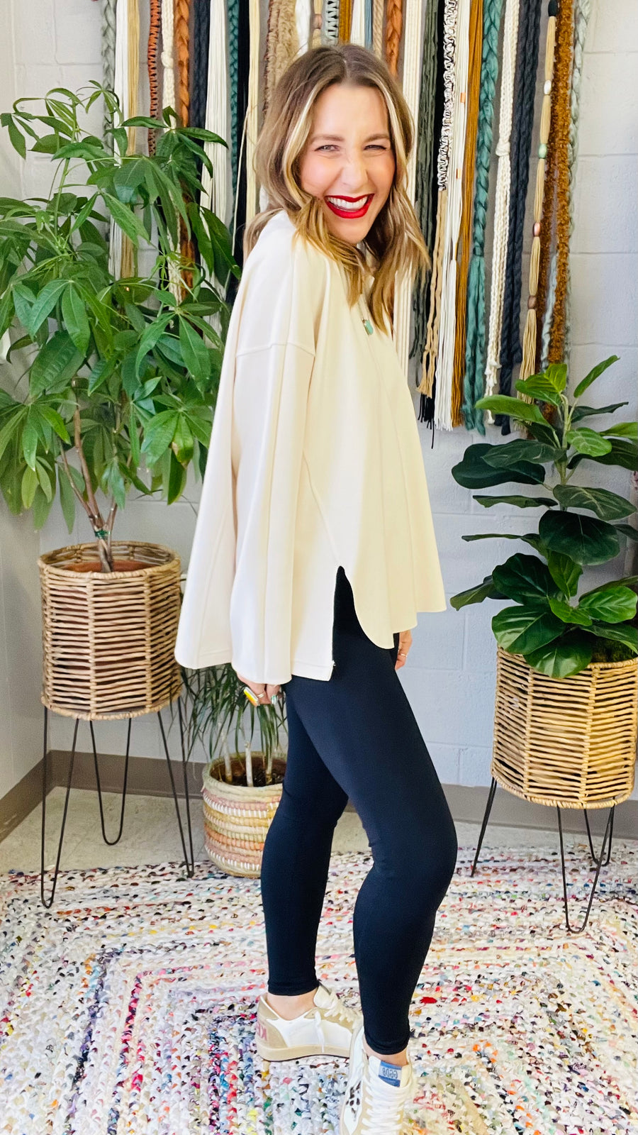 Back To The Basics Long Sleeve Top- Beige