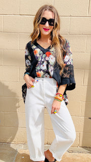 Noir Blossom Lace Top