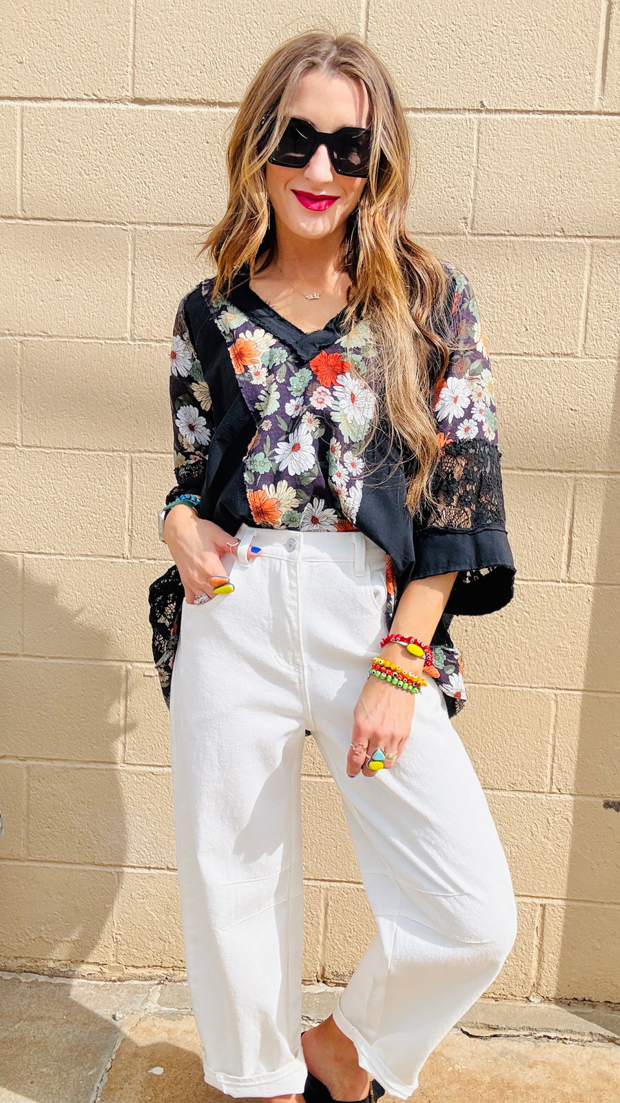 Noir Blossom Lace Top