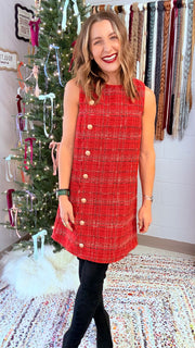 Mrs. Claus Tweed Mini Dress