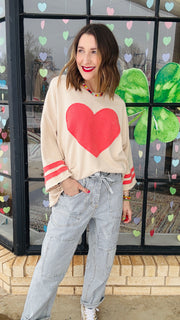 The Love Game Oversized Heart Top