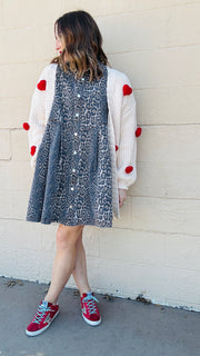 Chloe Leopard Print Denim Dress