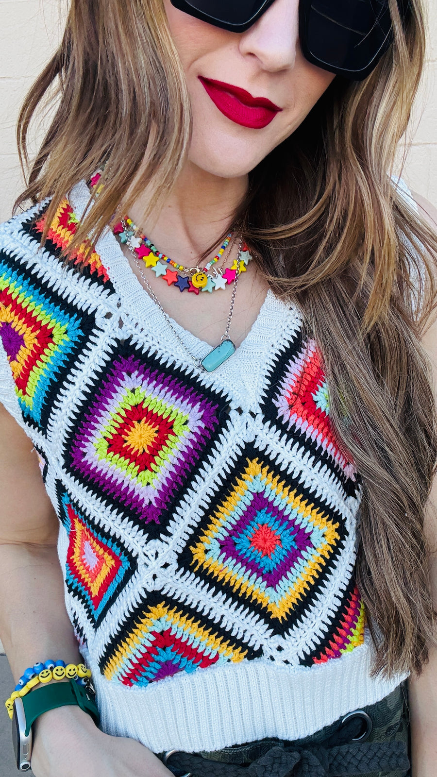 Colorburst Crochet Vest