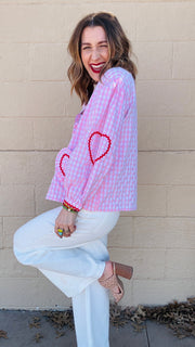 Lover Girl Gingham & Hearts Top