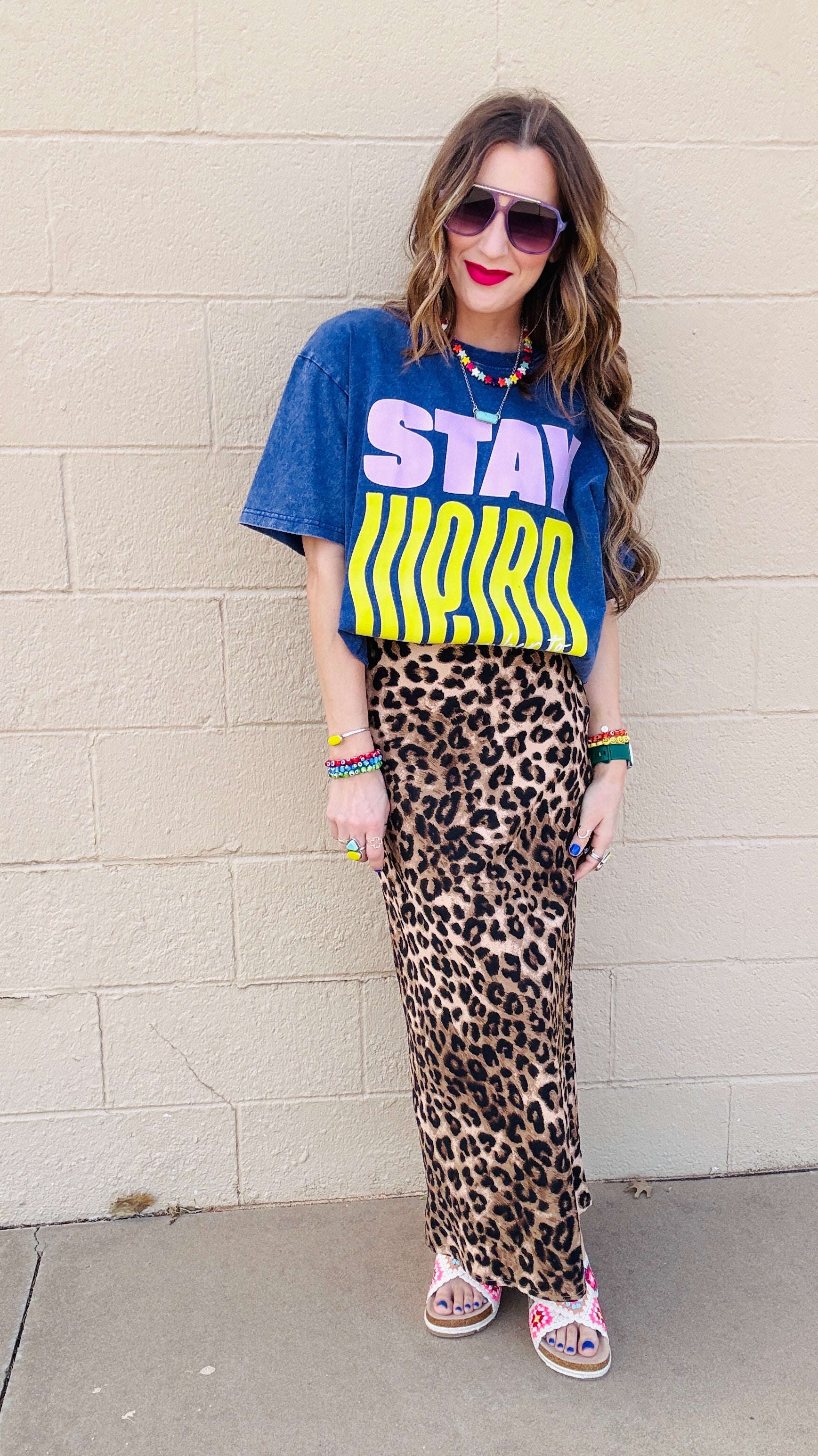 Stay Weird Acid Wash Tee