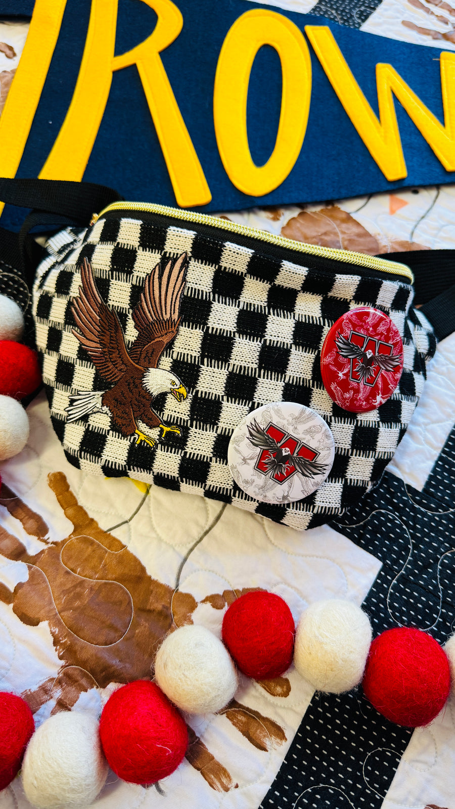 Eagle Pride Checkered Crossbody Bag