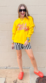 Wrenlee Waffle Knit Striped Shorts- Black & White