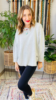 Back To The Basics Long Sleeve Top- Heather Gray