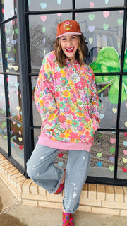 Blossom Breeze Hoodie-Pink